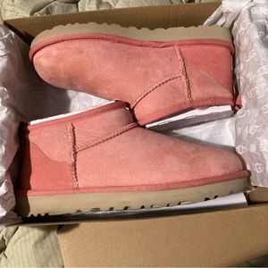 Pink UGG ultra mini boots